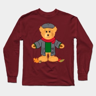 Fall Teddy Bear in the Leaves Long Sleeve T-Shirt